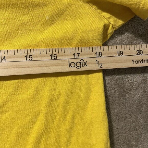 Nike Tshirt Womens Sz Medium Futura Brand Logo Scoop Neck DB2540 Yellow - Picture 5 of 7